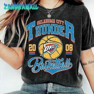 Oklahoma City Basketball Vintage 90s Shirts, 90s Thunder Basketball 2008 Shirt
